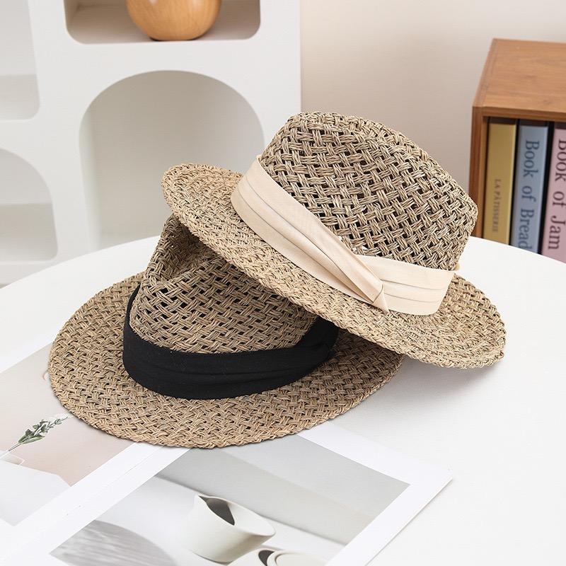Fashion Womens Mens Wide Brim Straw Panama Hat Fedora Summer Beach Hollow Out Sun Hat Vacation Jazz Caps Sombrero Mujer Playa