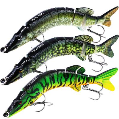 TRUSCEND [8-Joint Design] Fishing Lure, 64g, 3-Pack, Lifelike, Saltwater & Freshwater Minnow, Suitable for Seabass, Bluefish, Spanish Mackerel, and Va