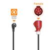 Schuko 16A EU Plug To Red 16A 3 Phase 5 Pin Female Socket CEE Adapter for EV Charger Industrial Plug and Socket Connector IP44