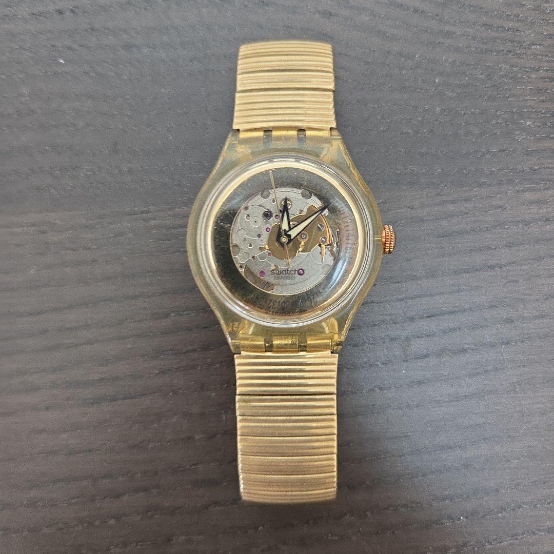 Used Swatch automatic skeleton gold color 1990s