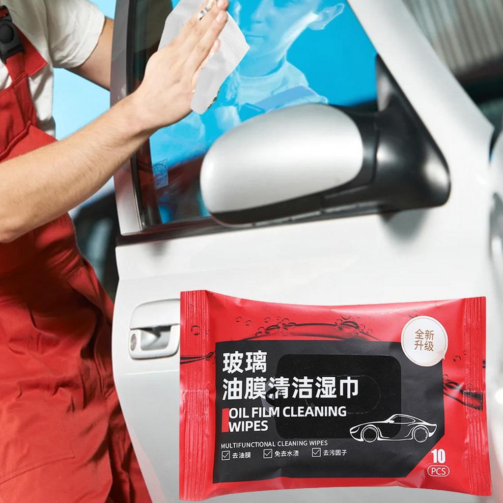 Glass Film Removal Wipes, Car Glass Film Remover, 10 Cleaning Wipes Windshield