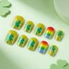 St. Patrick's Day Rainbow Clover Pattern Wearable Nails - 24 Piece Set