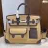 New Style Cargo 35cm Visible Hardware Bag Cowhide Connection Large Capacity Fashion Handheld Shoulder Bag