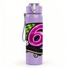 1PC Skateboard Six Number Logo 750ml Color Plastic Sports Water Bottle Leakproof Flip Straw Lid Suitable for Sports Office Home Use