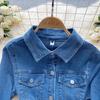 Vintage Denimrock Taillengürtel Taille Temperament Geknöpft Figurbetontes Kurzkleid