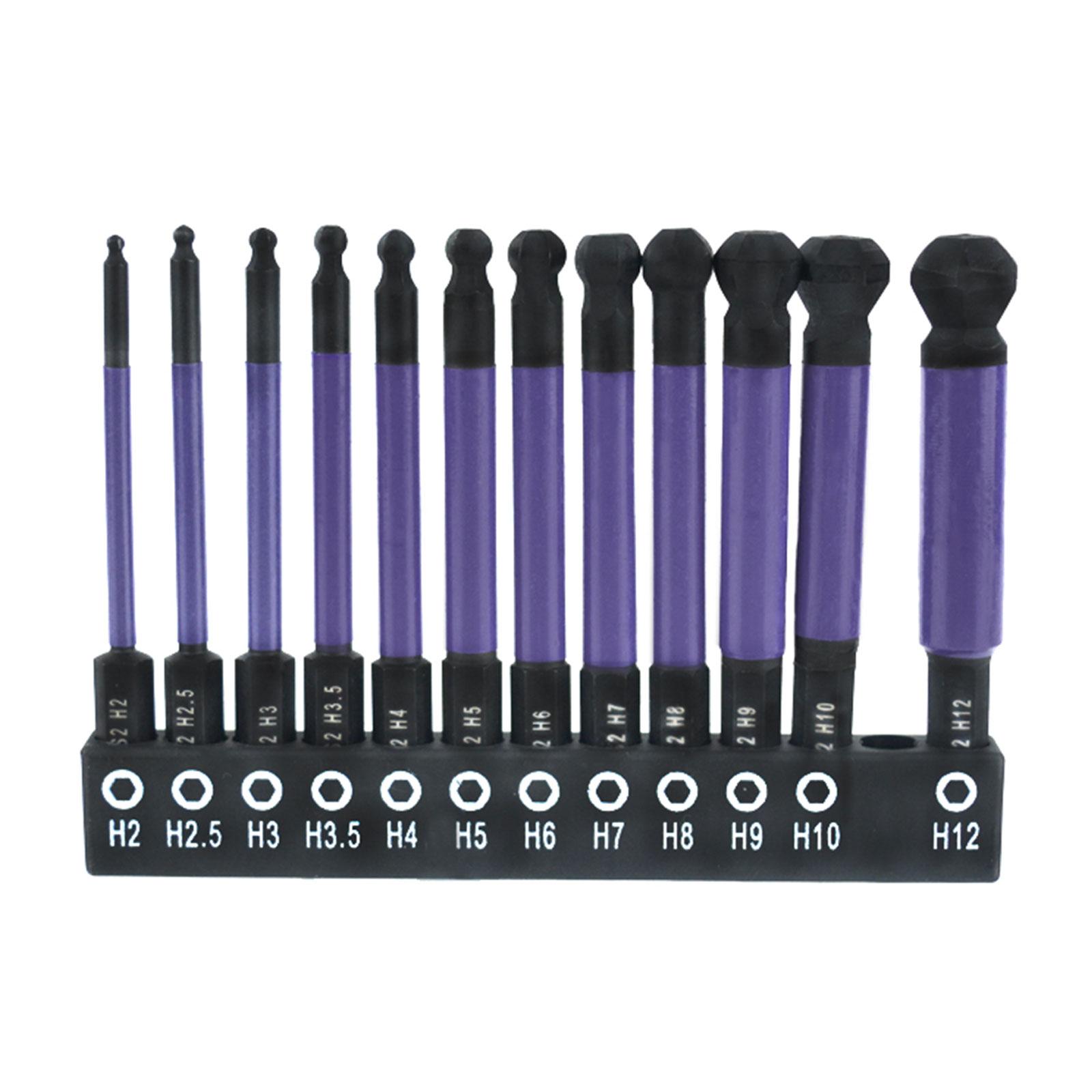 

12Pcs/set Allen Wrench Drill Bit Set Magnetic Hexagonal Drill Bit Rustproof Manual Maintenance Tool High Hardness A