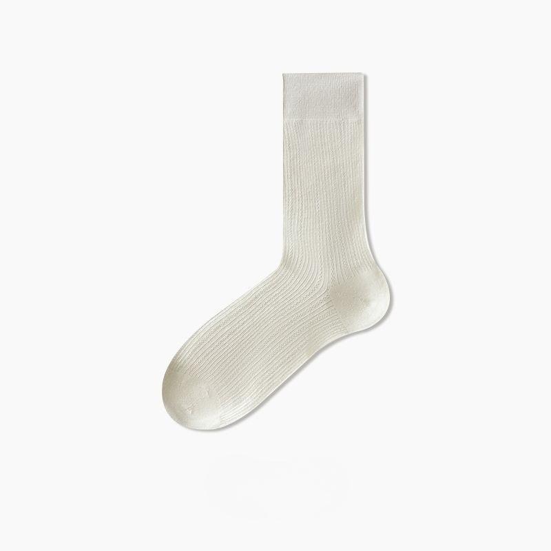 Ballet-style White Sock Children's Mid-calf Socks, Summer Lightweight Model, Solid Color, Boneless Mesh Cotton Socks, Long Socks, Summer Pile-up Socks