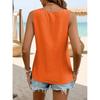 Summer Fashion Casual Tops Women's Sleeveless Woven V-neck Pleated Solid Color Women's Vest
