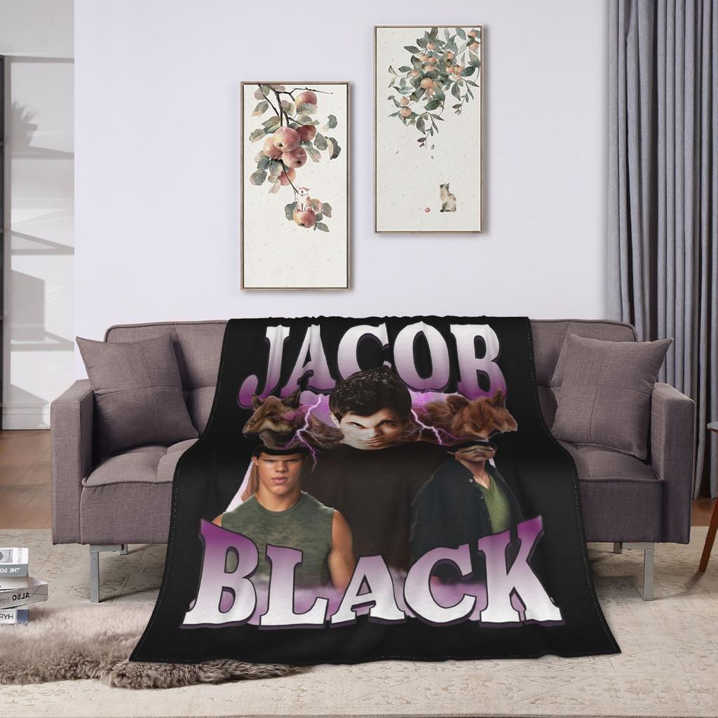 Lautner Jacob Black Blankets Coral Fleece Plush Winter Twilight Bella Breathable Warm Throw Blankets for Sofa Car Bedding Throws