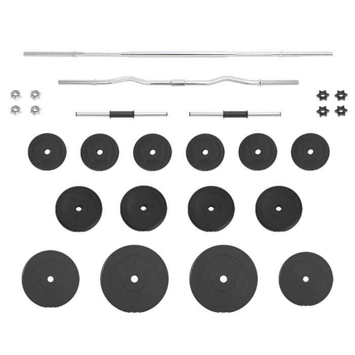 VidaXL Dumbbell and Bar Set with Plates 60 Kg, Dumbbells, Physical Training Equipment, Set of 3145027