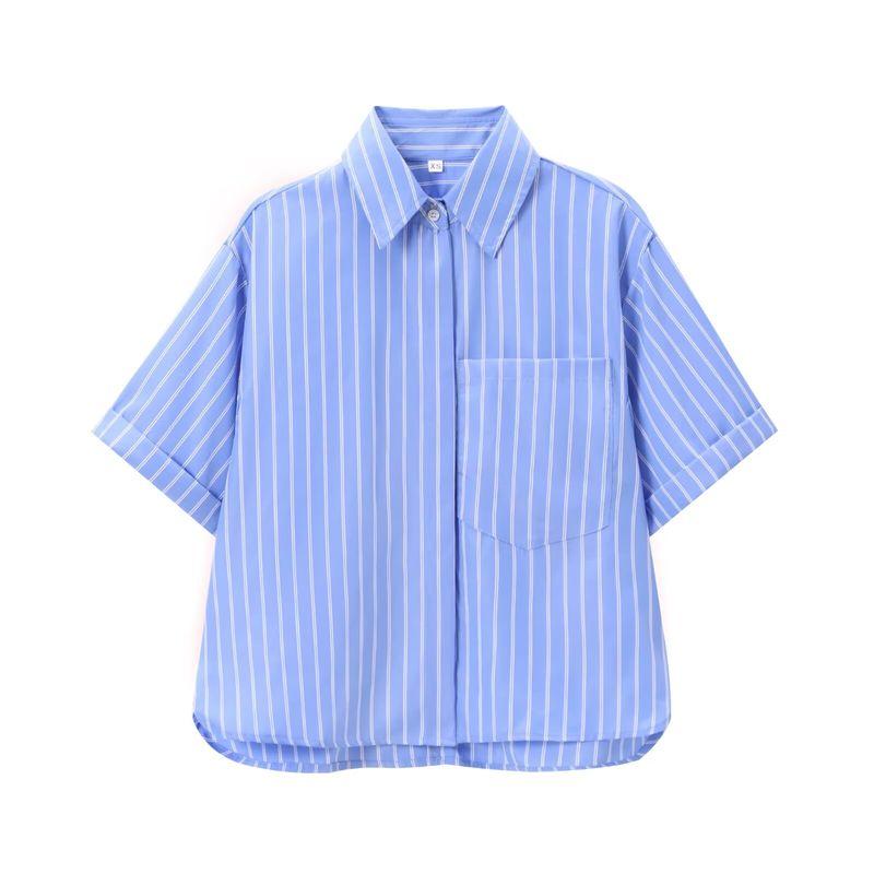 Kaslead New Arrival Women's Clothing Fashion Style Fashion Casual Versatile Pocket Decorated Poplin Shirt 2837200