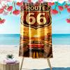 Route 66 Vintage Car Art A Must-have Beach Towel for Beach Travel