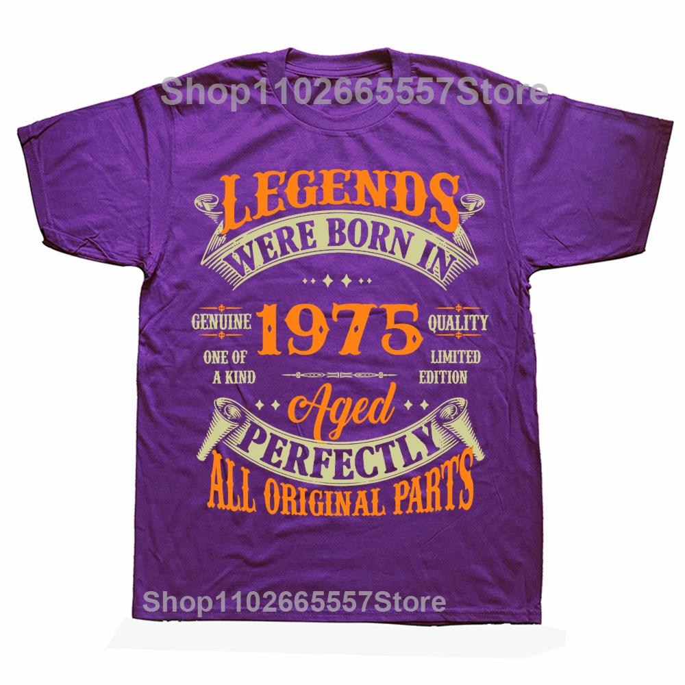 Funny Awesome Vintage Legends Born In 1975 49 Years Old Tshirts Tshirt Men Womens Fashion Casual Oversized 100 Cotton T Shirt