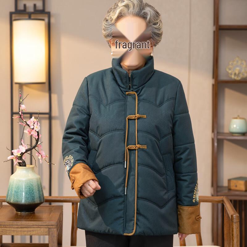 

Женская зимняя теплая куртка с капюшоном средней длины с подкладкой для пожилых 2XL