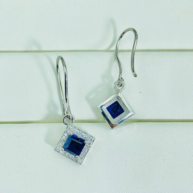 Natural Iolite Gemstone 925 Silver Drop Dangle Statement Earring For Girl Womens