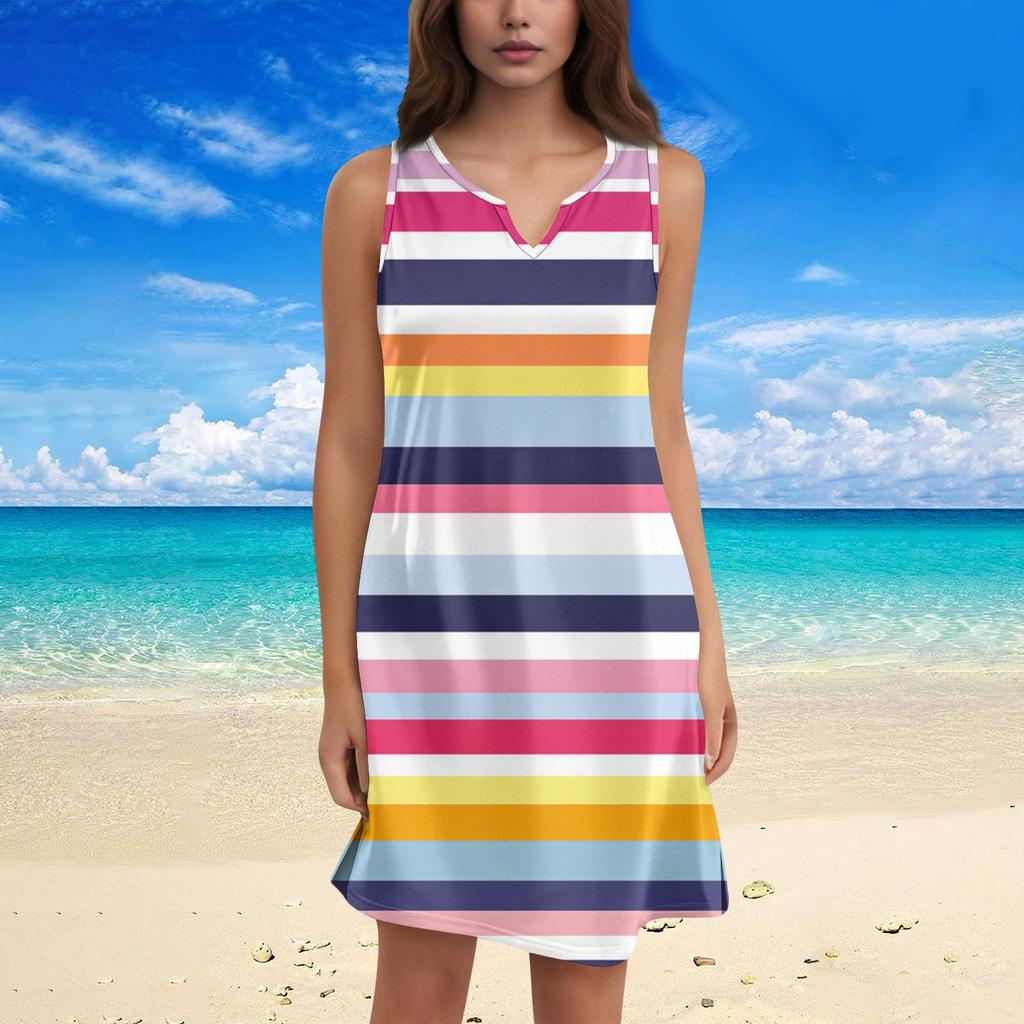 Women's Fashion Plaid Print V-Neck Camisole Dress