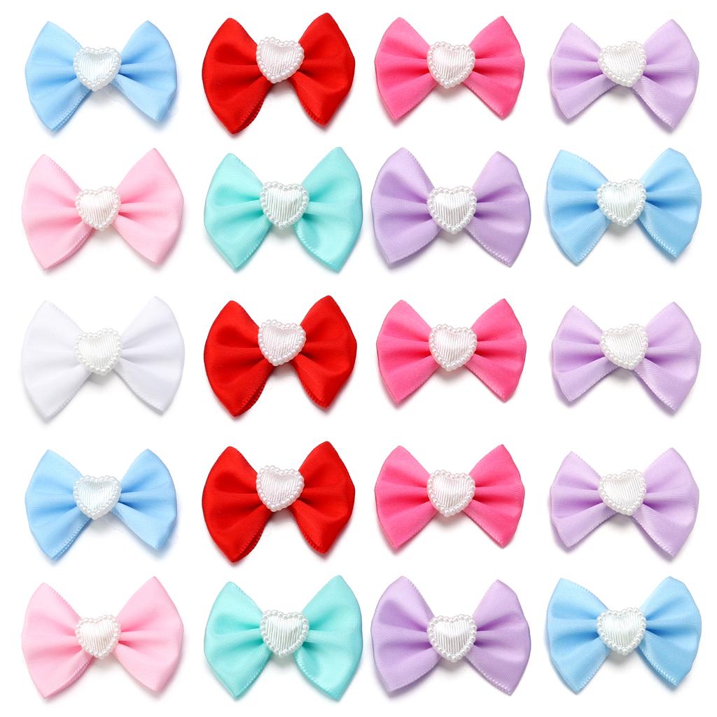 20pcs/lot Sweet Cute Colorful Ribbon Bows Polyester Bow Tie For Kids Girls DIY Jewelry Making Headwear Hairpin Gifts Accessories