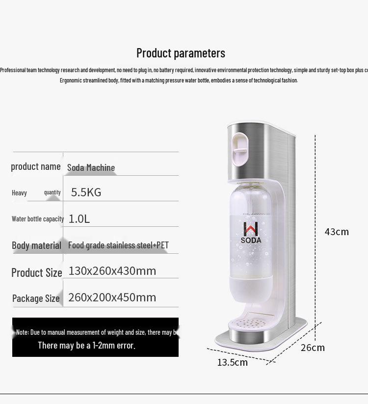 Nibu Soda Water Maker: Home & Commercial Beverage Carbonator for Soda, Bubbles, and Milk Tea.