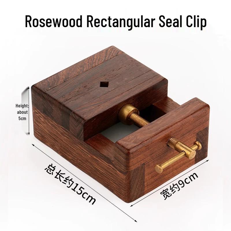 Ebony Wood Seal Engraving Tool: Solid Wood Clip, Stone Carving Bed