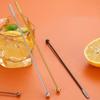 Fruit Sticks Stainless Steel Mixing Stick Long Handle Decoration Drink Stirring Reusable Ball Peen Stirring Rod Kitchen Drinks