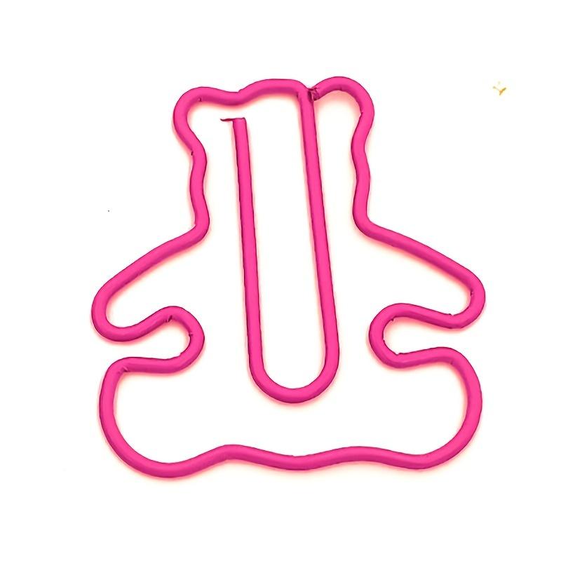 20pcs Bear Paper Clips,Mini Bear Shape Bookmark Organize Paperclips Funny Animal Shape Paperclips Planner Clips for Office School Supplies