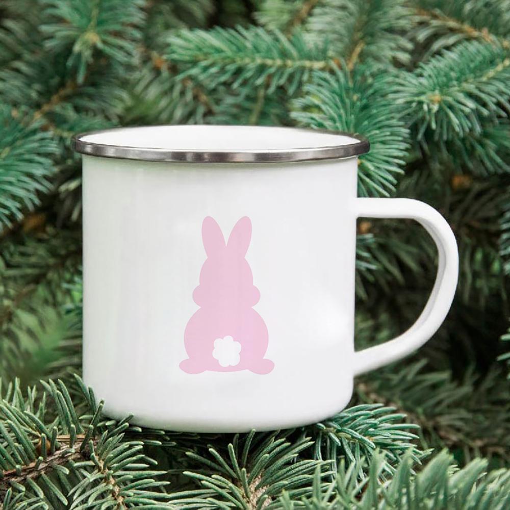 Rainbow Print Enamel Coffee Mugs Car Sibling Cup Outdoor Camping Tea Cups Tourist Tableware Picnic Utensils Creative Hiking Gift