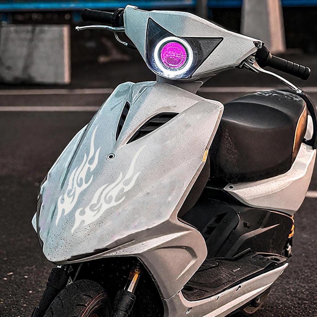 Motorcycle Stickers - Flame Decals | Set of 2 Waterproof Emblems for Motorcycle, Scooter, Snowmo, Luggage, Skateboard, Truck