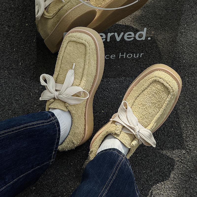 

2025 новые удобные ретро на шнуровке модный тренд универсальная повседневная обувь мужская повседневная универсальная кожаная обувь 8706-J 38 лимонно-желтый