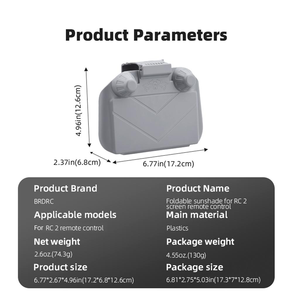 Foldable Sunhood For DJI RC 2/Mini 3 Pro Remote Controller Cover Anti Scratch Anti Fall Sunshade With Lanyard Accessory