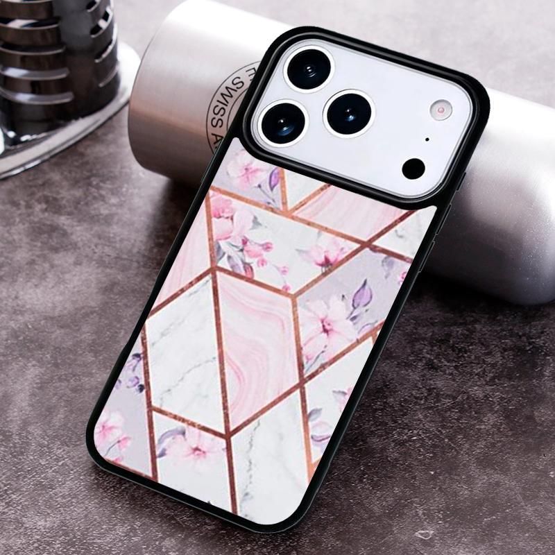 Marmor Geometrisches Handyhülle für iPhone 17 16 15 Pro Max Air 14 13 12 11 Plus Stoßfest Capa Cover