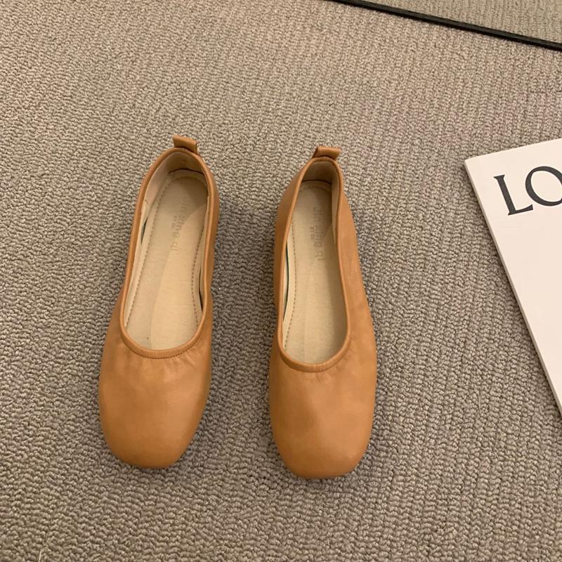 Fashion SUOJIALUN 2024 Summer New Women Flat Shoes Fashion Candy Color Ladies Round Toe Shallow Slip On Ballet Flats Soft Ballerinas Sho