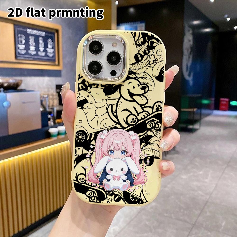 Phone Case: 2D Flat Design, Suitable for iPhone 18 17 16 15 14 13 Pro Protective Case, Twin-tail Girl, Perfect Christmas and Halloween Holiday Gift