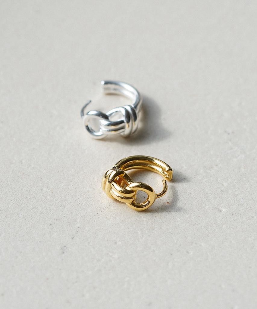 Alleun Silver 925 Knot Bold Silver Earrings Luxury
