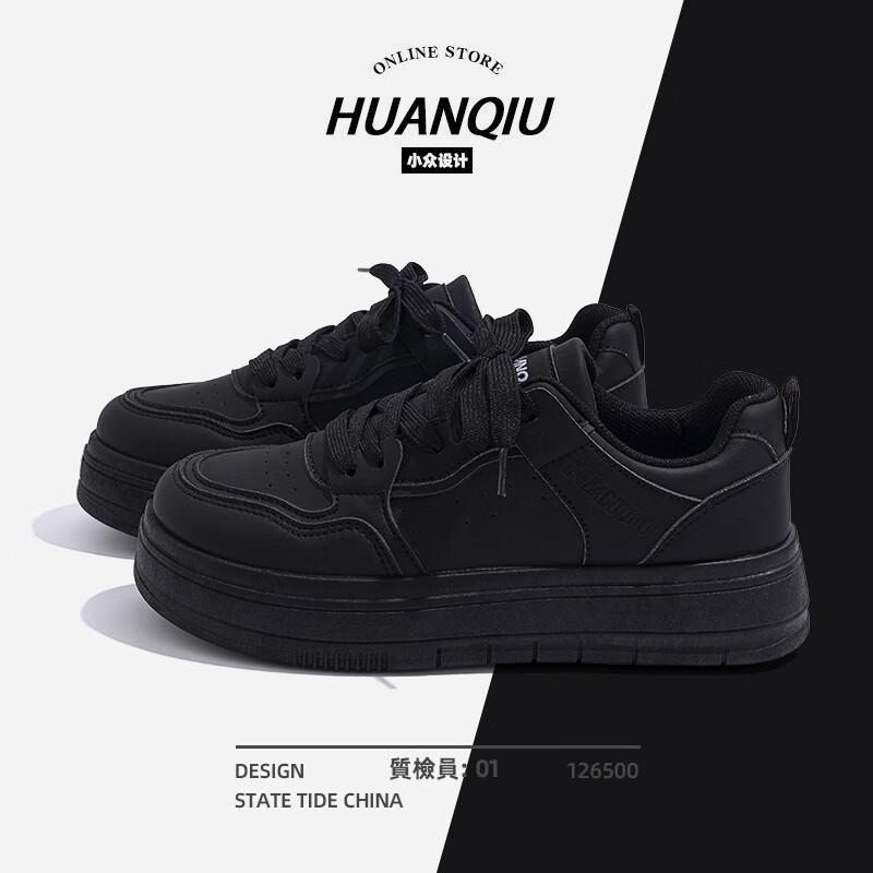 

Global women s shoes black board shoes spring shoes versatile little white shoes thick-soled breathable casual little black ZHQ1168-1 35