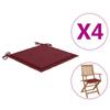 Day and Night - Day and Night Garden Chair Cushions 4 Pcs Red Red Oxford Fabric 40x40x3 Cm