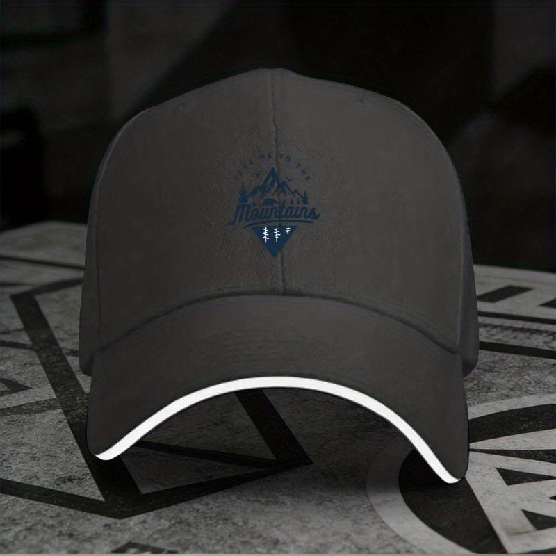 New 1pc, Adjustable Sandwich Baseball Cap "The Mountains", Lightweight Printed Women's Hat, Outdoor Casual Men's Fashion Cap, Id