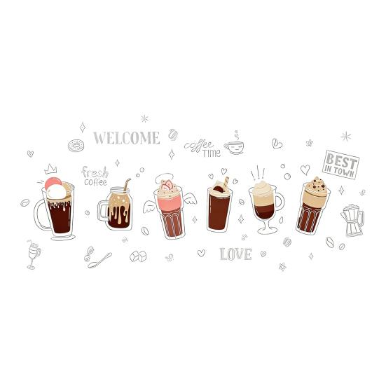 Bubble Milk Tea Window Cling Cafe Milk Tea Static Stickers Removable PVC Boba Tea House Decals for Milk Tea Shops Coffee Shops Bakeries