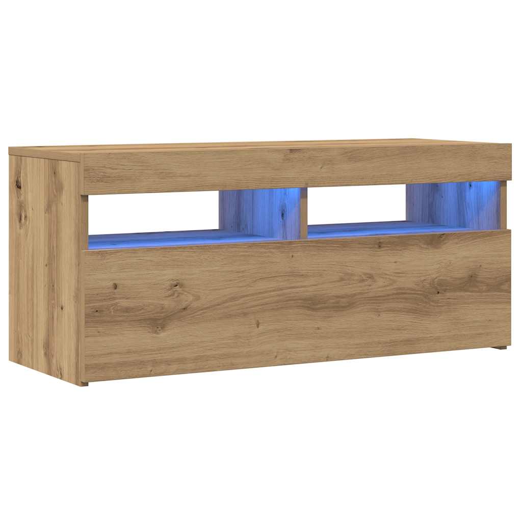 Moderne Retro-TV-Konsole, hängende TV-Konsole, Klapptür-Schränke, 90x35x40 cm