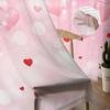 Valentine'S Day Pink Love Sheer Curtain Living Room Drapes Home Bedroom Voile Curtain Tulle Window Curtain