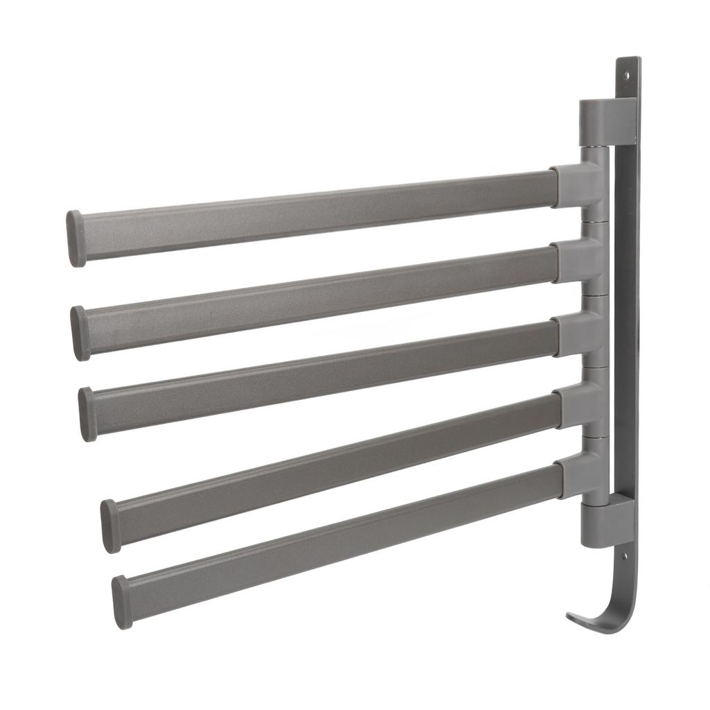 Towel Rack 5 Arm   Towel Bar Wall Mounted Punch   Bathroom Dual Use Storage Rack
