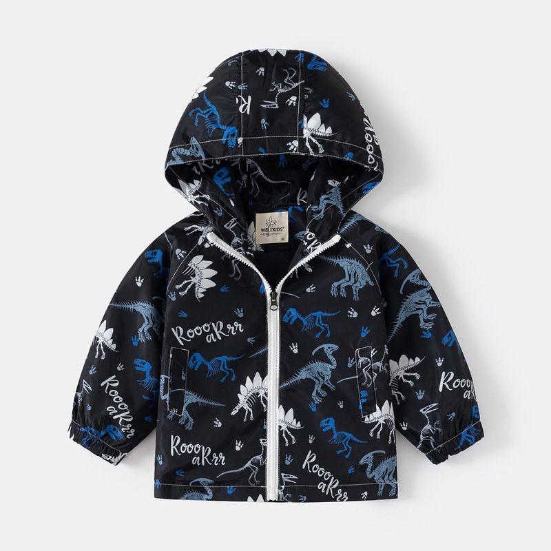 Children's Clothing Summer Children's Sun Protection Clothing Boy Hooded Outwear Boy Light Sun Protection Clothing Baby Boy Dinosaur Zip-up Shirt