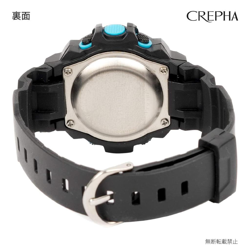 [Clefa] Digital Watch, Waterproof, Stopwatch Function, Urethane Strap, 191069, Men's, Black