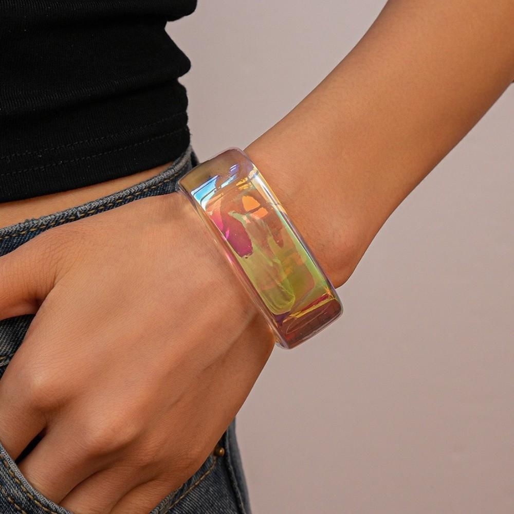 Colorful Resin Bracelet Irregular Opening Bangle Jewelry Wide Cuff Bangle  Women