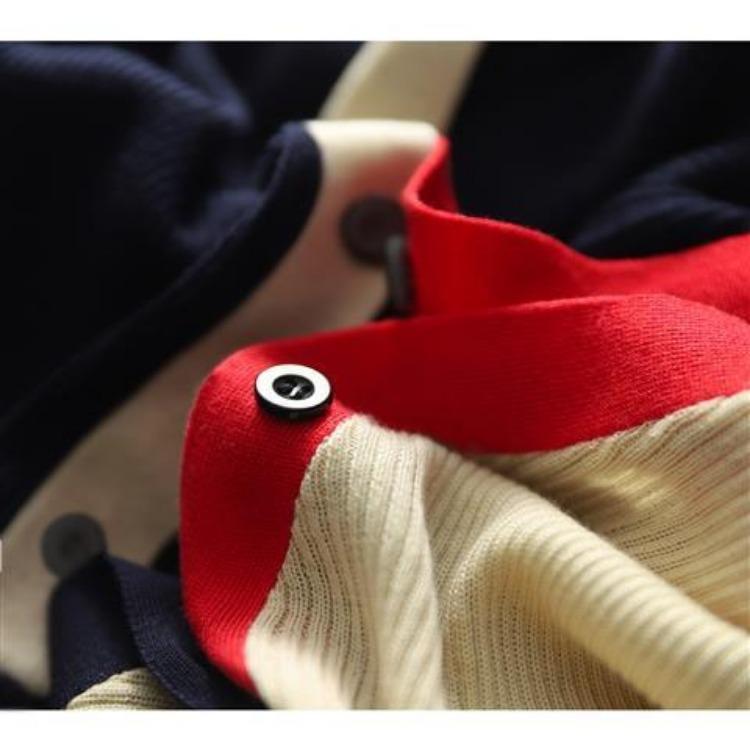 Cămașă din tricot subțire de vară, cu mâneci scurte, din mătase de gheață, pentru femei, în stil francez, de culoare contrastantă, cu decolteu în V, tricou cu dungi Top pulover