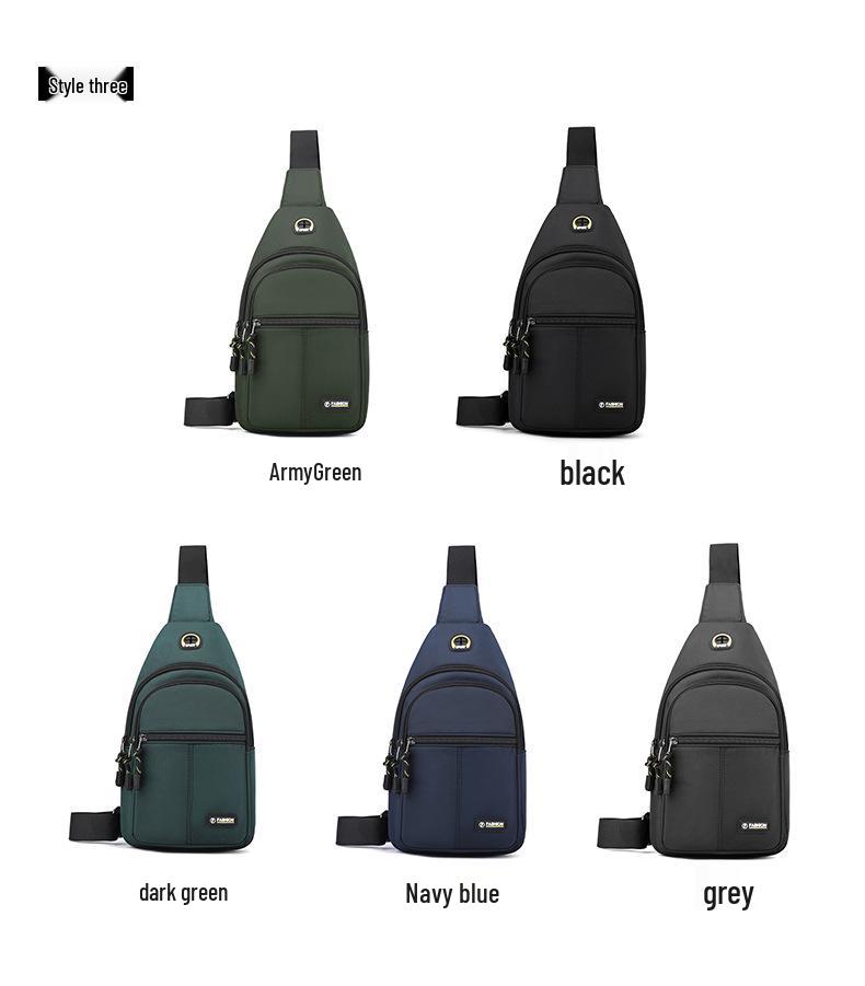 Korean Style Men's Large Capacity Waterproof Oxford Cloth Crossbody Chest Bag - Trendy Multifunctional Sports & Casual Shoulder Bag