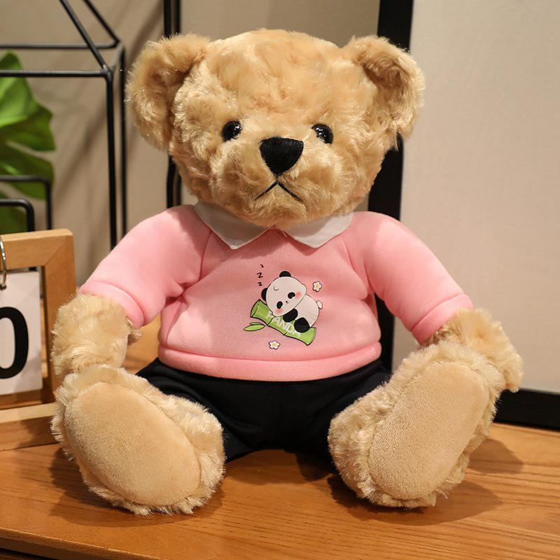 Trendy Plush Teddy Bear in Hoodie: Formal Wear Cloth Doll Ornament