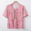 Mid-Aged & Elderly Women's Summer Floral Short-Sleeve Two-Piece Set