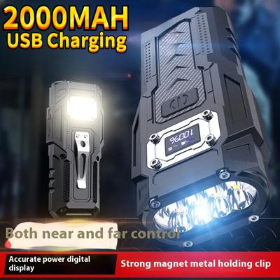 2000MAH High-Powerful Type-C Rechargeable Flashlight Super Bright Beam Distance 303M Built-in Battery Portable Work Light