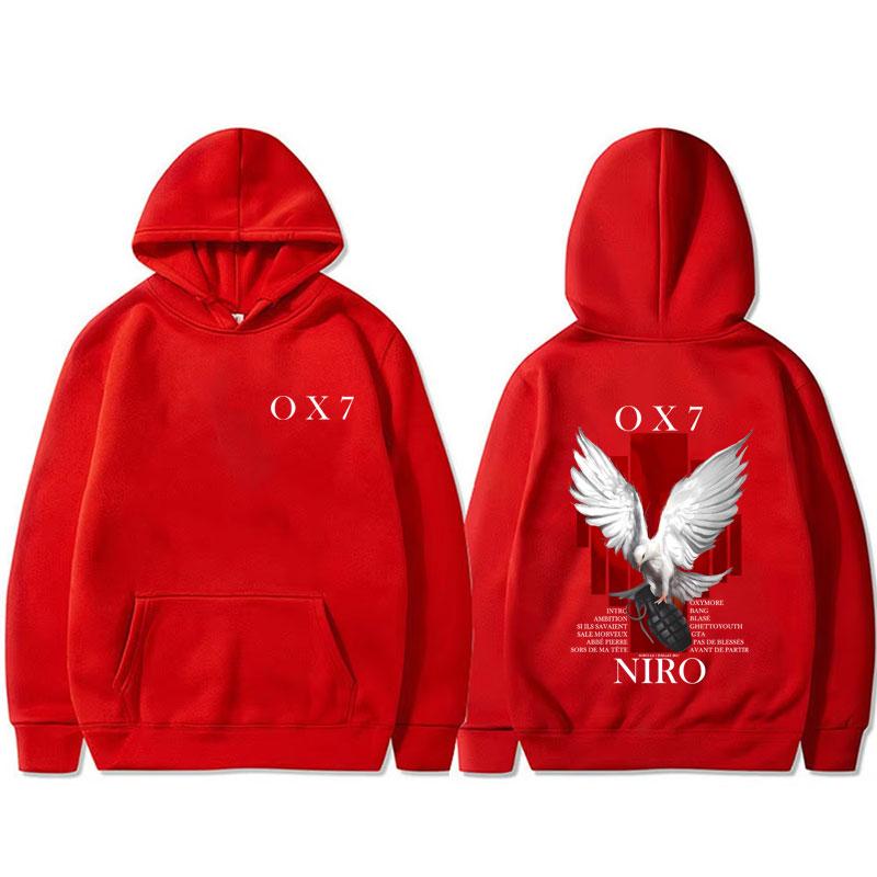 

Репер Niro OX7 Альбом Графічне худі Чоловіче Жіноче Хіп-хоп Мода Поп-музика світшот Чоловіче Повсякденне Бавовняне Вінтажне худі-пуловер S