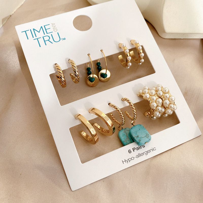 

European and American Foreign Trade Jewelry, Fashionable, Unique, Simple, Versatile, Niche Design, High-End Earrings Set Default